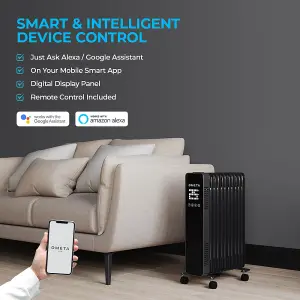 Ometa Smart Oil Filled Radiator 2500W in Black