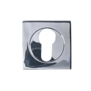 Square Euro Profile Escutcheon 52 x 52mm Concealed Fix Polished Chrome