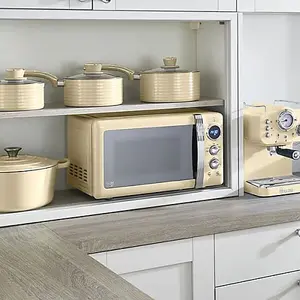 Swan 800W Retro Digital Microwave Cream