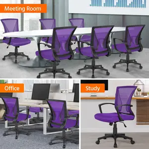 Mid-back Mesh Office Chair Purple