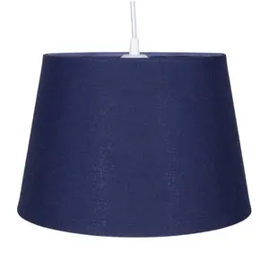 Traditional Linen Fabric Drum Shade for Pendant & Lampshade Navy / 13cm H x 20cm W x 20cm D 