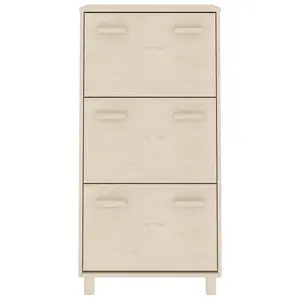 Berkfield Shoe Cabinet Honey Brown 59.5x35x117 cm Solid Wood Pine