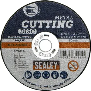 75 x 2mm Flat Metal Cutting Disc - 10mm Bore - Heavy Duty Angle Grinder Disc