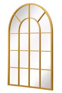 MirrorOutlet The Arcus Gold Framed Arched Window Leaner/Wall Mirror 120CM x 80CM