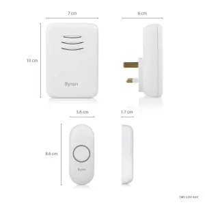 Byron White Wireless Door chime kit DBY-22313BS-KF