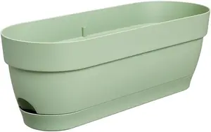 Elho Vibia Campana Recycled Plastic Trough Plant Pot 50cm Pistachio Green