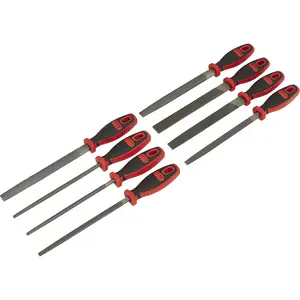 8 Piece Engineers File & Wood Rasp Set - Double Cut - Medium-Coarse - Soft Grip