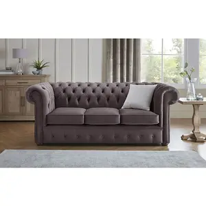 Chesterfield 3 Seater Fabric Malta 02 Lavender Sofa