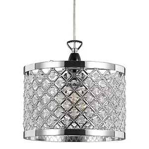 Modern Sparkly Ceiling Pendant Light Shade with Clear Beads