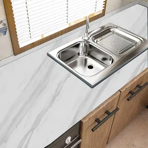 5m Glossy Marble Wallpaper  Waterproof Countertop Paper for Cabinet Furniture Kitchen Viny Film