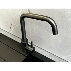 Reginox Gunmetal Stainless Steel Kitchen Sink Tap SALINA GUNMETAL Square Neck Deck Mounted