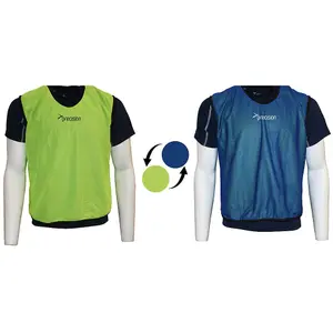 10-14 Years Youth Reversible Sports Training Bib - YELLOW & BLUE - 2 Colour Vest