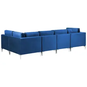 Corner Sofa EVJA Navy Blue Velvet Left Hand