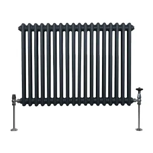 Traditional 2 Column Radiator - 600 x 832 mm - Anthracite