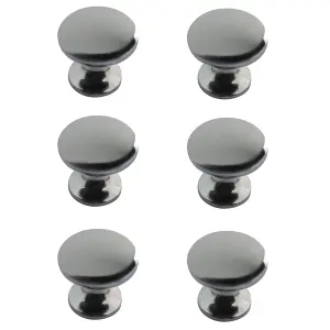 Zinc alloy Chrome effect Round Furniture Knob, Pack of 6