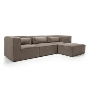 Doris Modular Corner Sofa in Brown Chenille