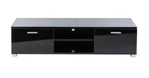 Modern Black 140cm Matt Gloss TV Stand Cabinet Suitable for 40 - 65 Inch 4K LED Flat Screen TV's