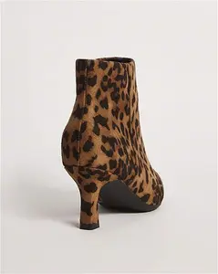 JD Williams - Kitten Heel Ankle Boot - EEE Fit - Leopard Print - Size 9 - Womens Winter Boots