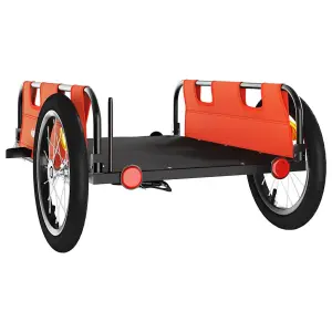 vidaXL Bike Trailer Orange Oxford Fabric and Iron