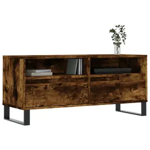 Berkfield TV Cabinet Smoked Oak 100x34.5x44.5 cm Engineered Wood