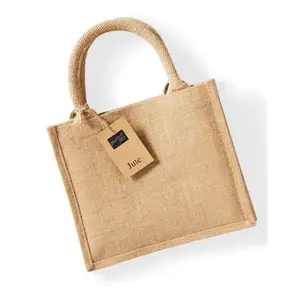 Westford Mill Jute Mini Gift Bag Natural (One Size)