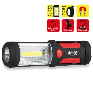 LED Work Light COB LED Lamp Torch USB Rechargeable Magnetic Clip-Flashlight Camping Hiking Car Repair etc H575100