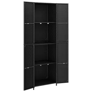 Berkfield Garden Storage Cabinet Black 59x40x180 cm Poly Rattan