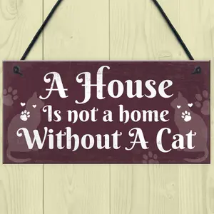 Red Ocean Funny Cat Quote Signs For Home Hanging Plaque Shabby Chic Cat House Friendship Gift