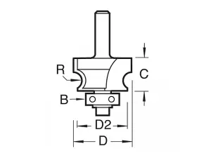 Trend C130 x 1/4 TCT Bearing Guided Corner Bead 4.8mm Radius