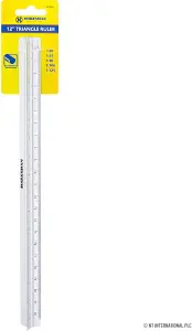 New 12 Inch Triangular Aluminium Tri Scale Metal Ruler Architects Engineers Rule 30cm Inch