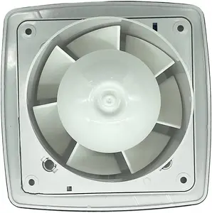 AirTech-UK Bathroom Extractor Fan 100 mm / 4" White with Metallic band Linea Front Panel with Timer