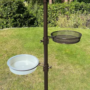 Water Dish, Mesh Seed Dish & Bracket Set for Selections Metal Bird Feeding Stations