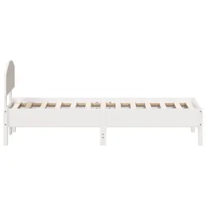 Berkfield Bed Frame without Mattress White 75x190 cm Small Single Solid Wood Pine