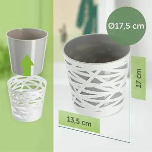 Plant pot planter Flowerpot Crystal Modern Decorative Daizy White 17cm