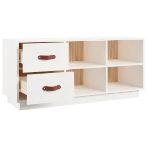 Shoe Bench White 100x34x45 cm Solid Wood Pine