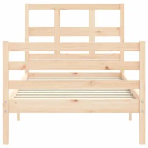 Berkfield Bed Frame with Headboard 90x200 cm Solid Wood