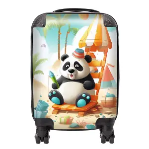 Panda On A Beach Holiday Suitcase - Small