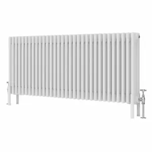 Right Radiators 600x1460 mm Horizontal Traditional 4 Column Cast Iron Style Radiator White