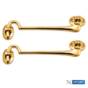 XFORT 100mm Polished Brass Cabin Hook