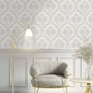 Galerie Italian Style Light Blue Traditional Floral Damask Wallpaper Roll