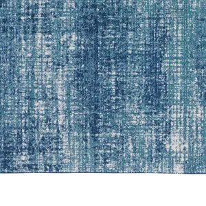 Blue Modern Easy to Clean Abstract Rug for Living Room, Bedroom, Dining Room - 160cm X 221cm