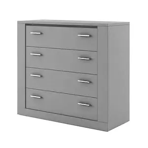 Idea 10 Contemporary Chest Of Drawers Silver Handles 4 Drawers Grey (H)910mm (W)1000mm (D)420mm