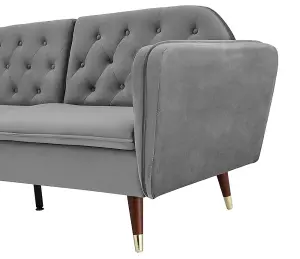 Whitby Velvet Fabric Sofa Bed 3 Seater Padded Suite Click Clack Luxury Recliner Sofabed, Dark Grey