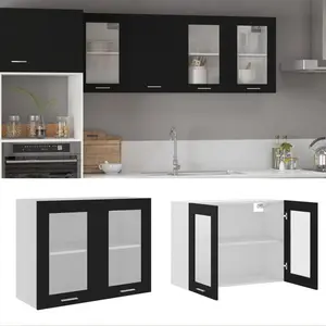 Eliotte Wall Mounted Display Cabinet Black