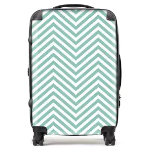 Geometric Chevron Pattern Suitcase - Medium