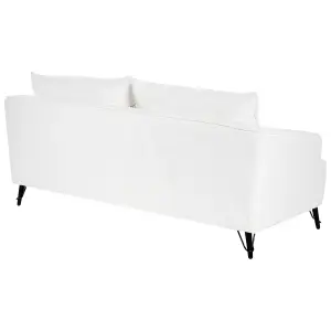 3 Seater Boucle Sofa White HOBRO