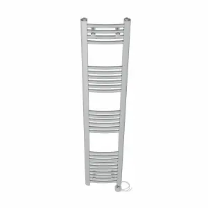 Right Radiators Prefilled Thermostatic Electric Heated Towel Rail Curved Ladder Warmer Rads - Chrome 1600x300 mm