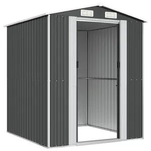 6 ft. W x 6 ft. D Galvanized Steel Apex Garden Shed Anthracite