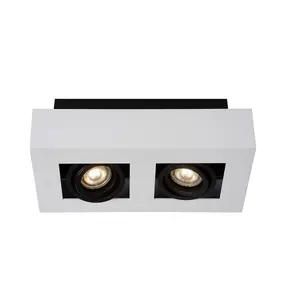 Lucide Xirax Modern Ceiling Spotlight - LED Dim to warm - GU10 - 2x5W 2200K/3000K - White