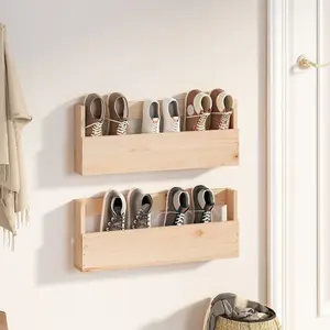 Berkfield Wall-mounted Shoe Racks 2 pcs 59x9x23 cm Solid Wood Pine